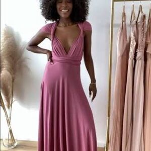 Lulu’s Tricks of the Trade Wrap Dress in Rusty Rose